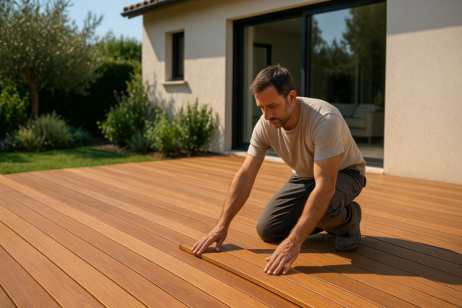 Pose terrasse bois lattes guide
